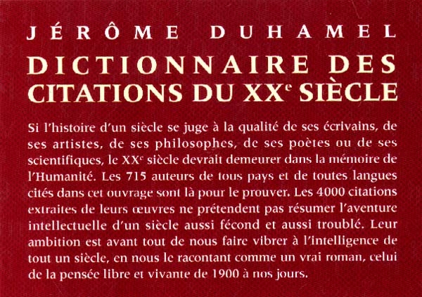 Livre Dictionnaire des citations du XXe siècle | Messageries ADP