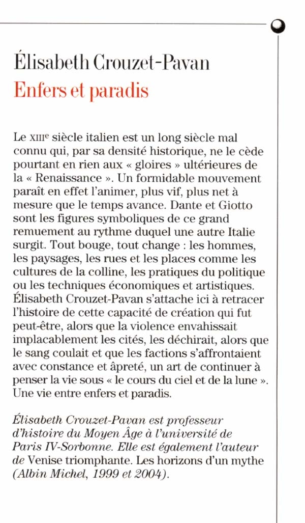 Livre Enfers Et Paradis L Italie De Dante Et De Giotto Messageries Adp