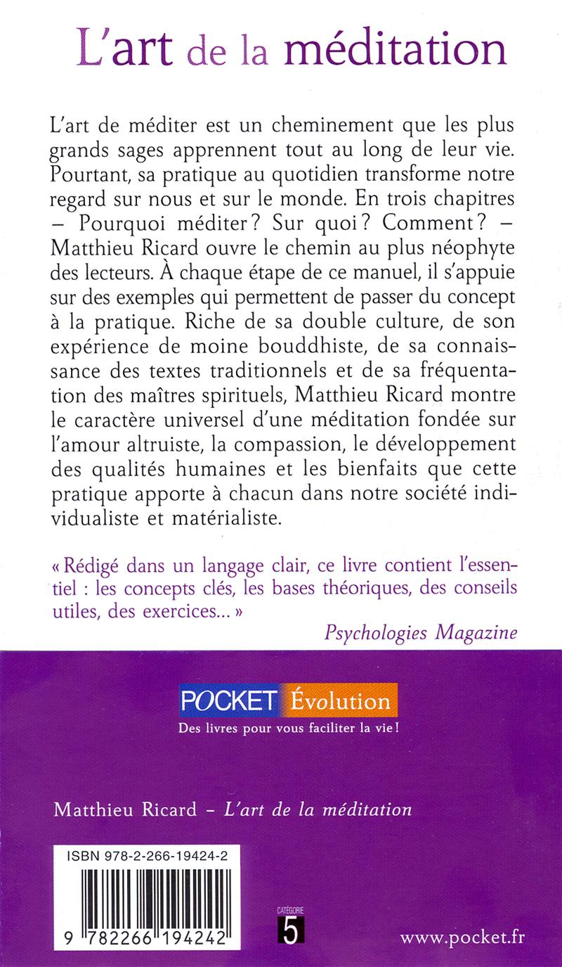 Livre L'art de la méditation | Messageries ADP