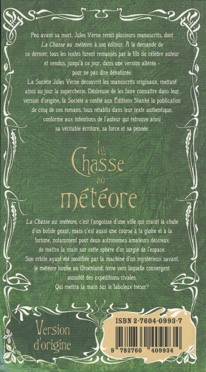 Livre La chasse au météore Messageries ADP