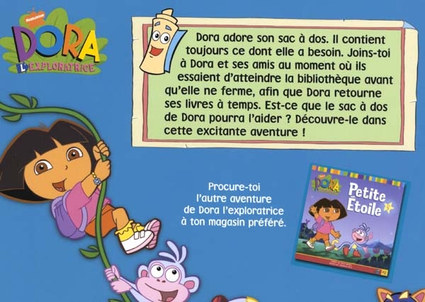 Livre Sac A Dos De Dora Le 1 Messageries Adp