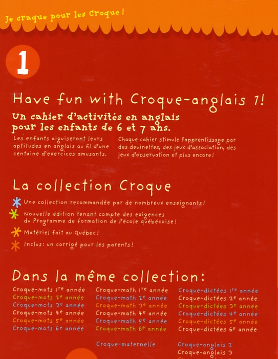Comment On Dit 2006 En Anglais Livre Croque-anglais 1ère année | Messageries ADP