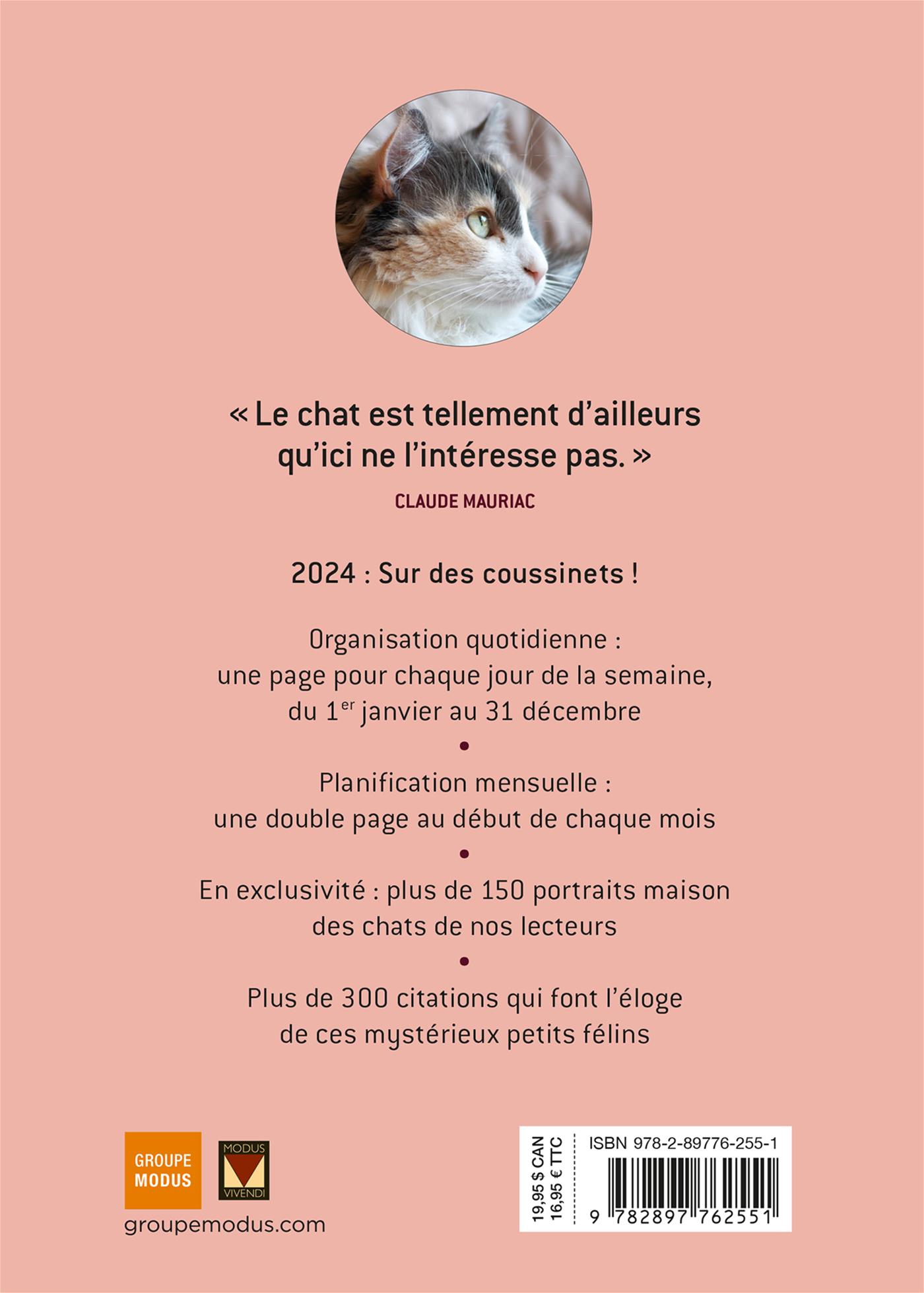 Agenda des chats 2024 aux Éditions Métive - multicolore 19 x 16 cm :  Calendriers MÉTIVE maison - botanic®