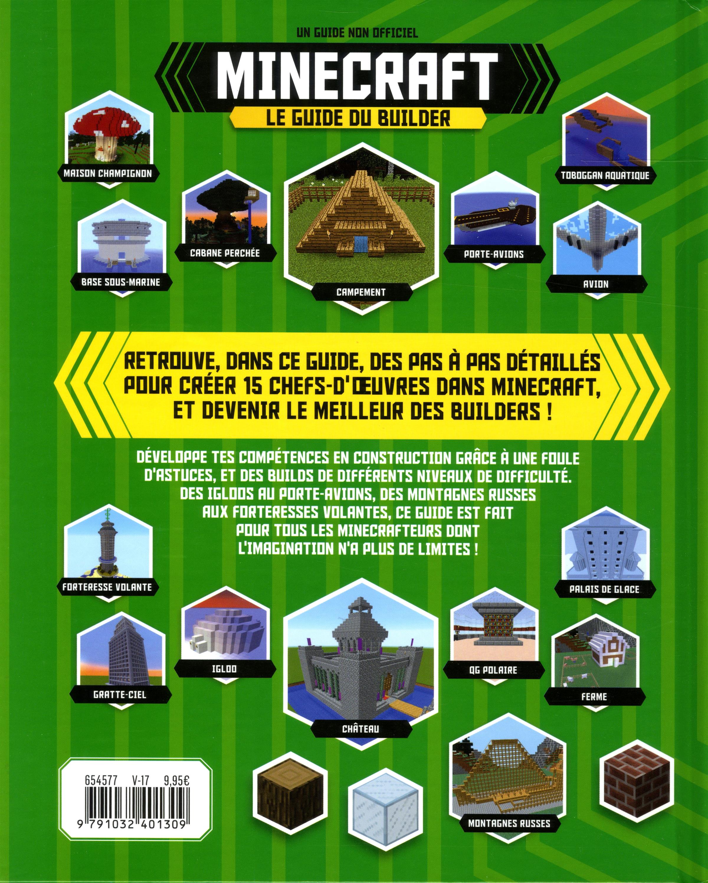 Livre Minecraft Le Guide Du Builder Trucs Et Astuces Pas à Pas Constructions Incroyables 